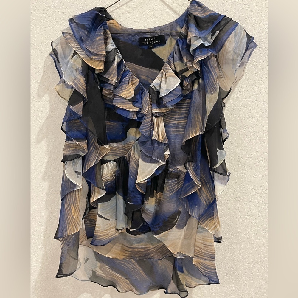 Robert Rodriguez 100% Silk Blouse Size 4